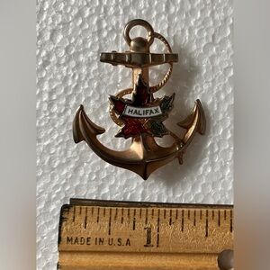 Vintage Anchor Pin with Halifax Maple Leaf Souvenir
